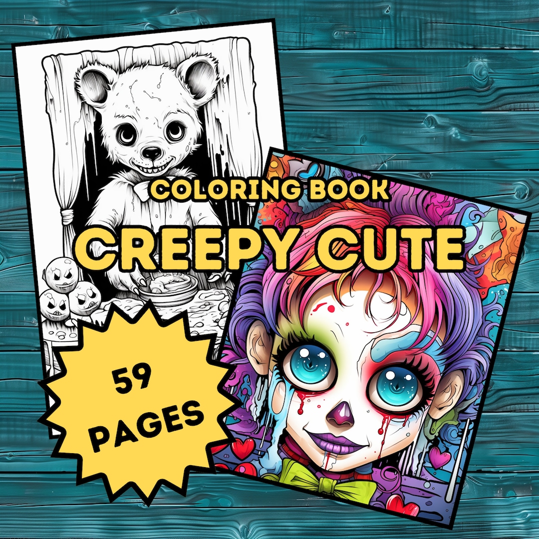 Creepy Cute Coloring Book - 59 Adorably Creepy Designs, Digital