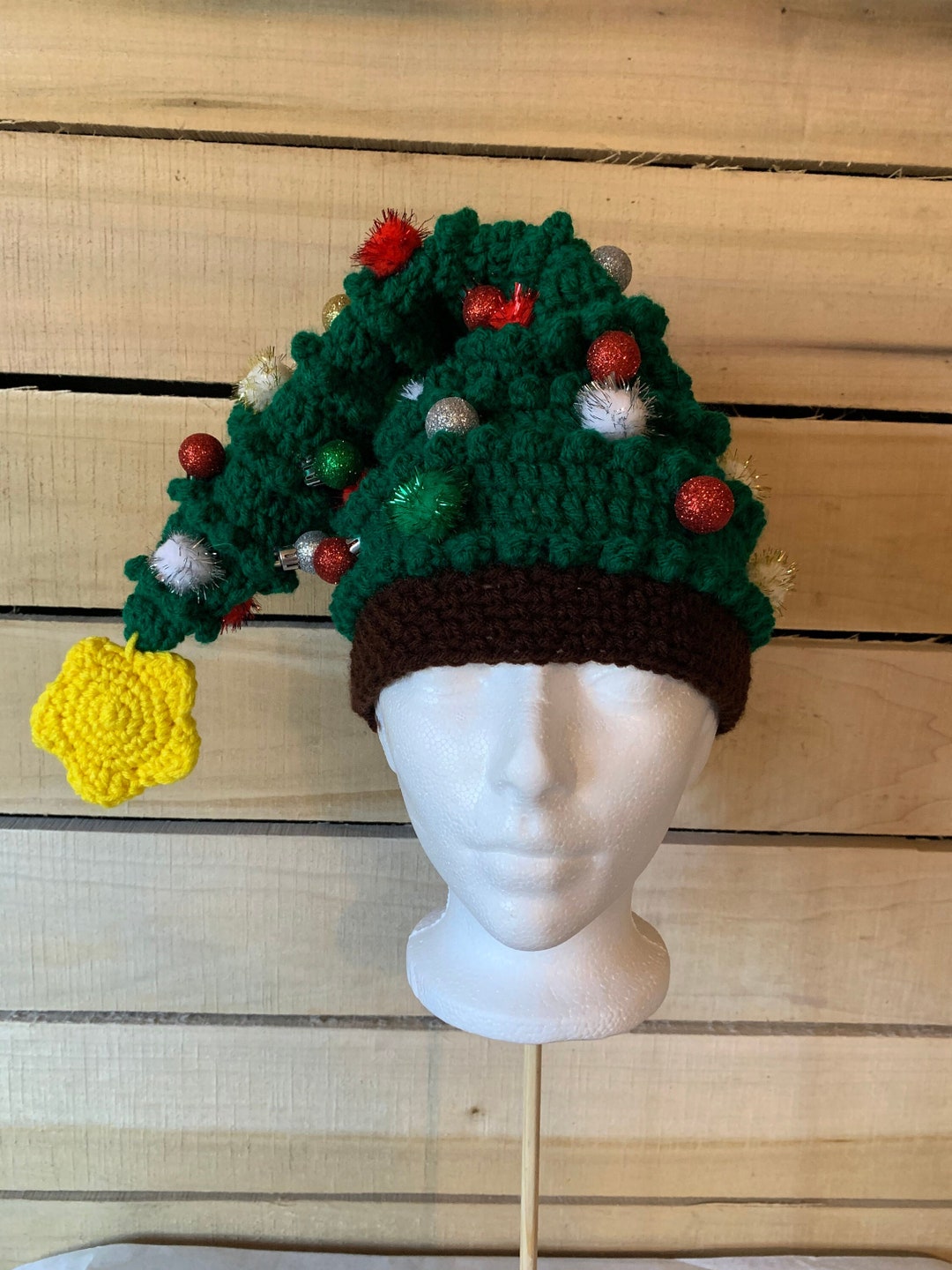 Christmas Tree Crochet Beanie Etsy