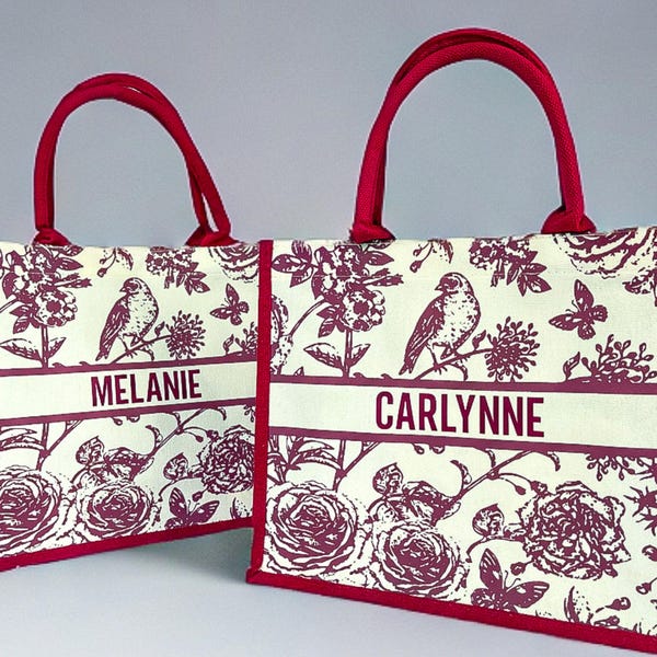 Chic Custom Tote Bag for Her | Personalized Canvas Tote Bags for Bachelorette, Birthday, Christmas | Wedding Favors | Bridesmaid Gift