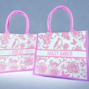 Personalisierte Name Einkaufstasche | Brautjungfer angepasste Tasche | Canvas Tote Handtaschen für Bachelorette, Geburtstag, Geschenk für Sie | Gastgeschenke