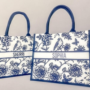 Custom Tote Bag for Her | Personalized Name Canvas Tote Bags for Bachelorette, Birthday, Gift for Her | Wedding Favors | Bridesmaid Gift