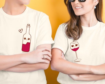 Matching Couple t-shirt, Valentines Day Couple T-Shirt, Shirts His and Hers , Valentine's Day Gifts for Him and her, Wine lovers