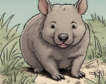 Australian Animals Wombat Poster