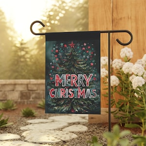 Festive Garden Banner, Merry Christmas Decorative Flag, Holiday Garden Decor, Outdoor Decoration, Christmas Yard Sign