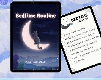 Bedtime Routine Checklist PDF, Sleep Guide (Digital Download)