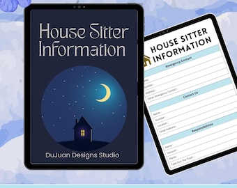 House Sitter Instructions Template | Home Care Planner Digital Download PDF