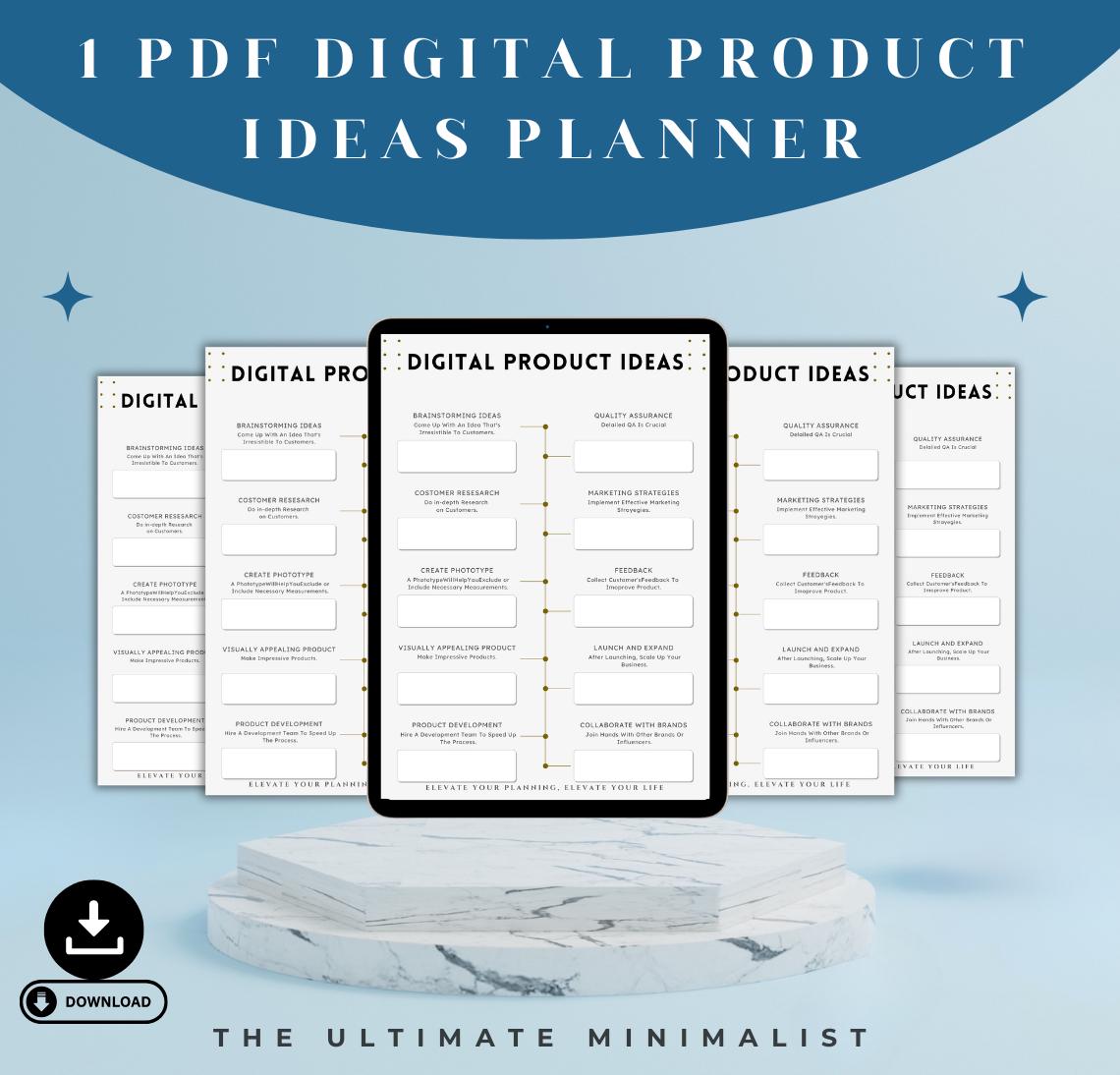 Digital Product Ideas Planner: Brainstorming & Development PDF - Etsy