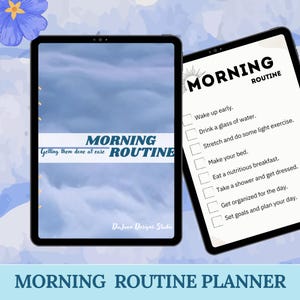 Planificador de rutina matutina (PDF) / Registro de hábitos diarios imprimible / Plantilla de GoodNotes / Diario digital de bienestar