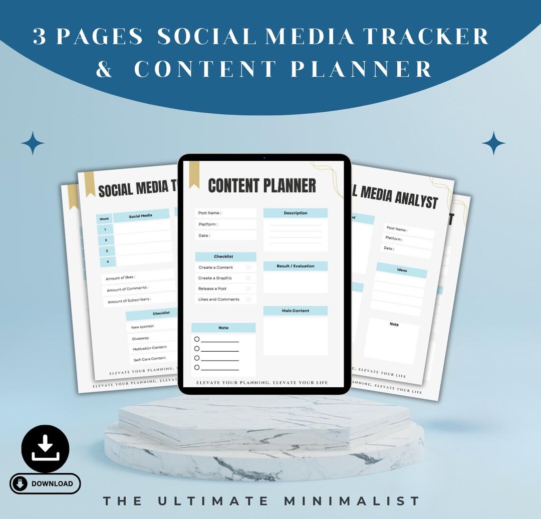 Premium Social Media Content Planner & Engagement Tracker | Digital ...