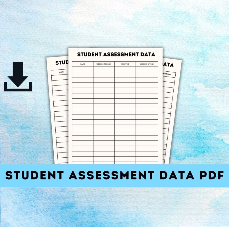 Student Assessment Data Tracker PDF, Printable Planner (digital ...