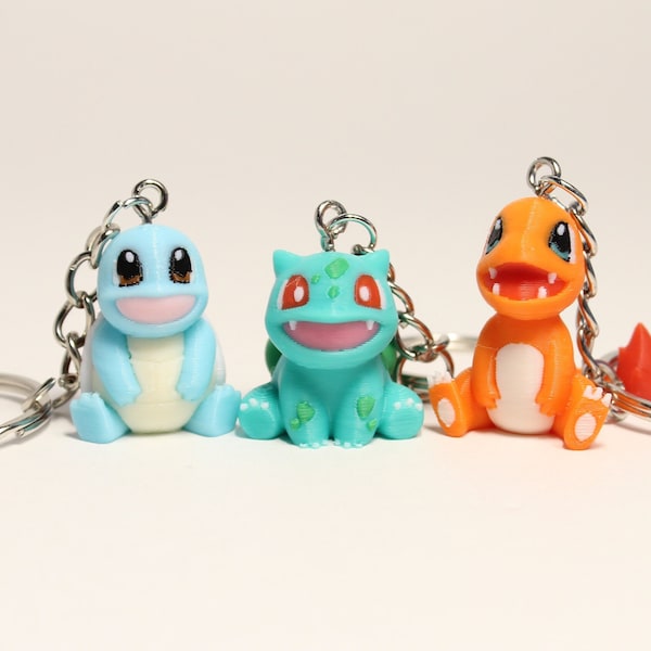 Charmander Squirtle Bulbasaur, Easter Basket Filler/Minifigure/Keychain (Pokemon 3D Printed Toys) Cute Collectibles for Fans