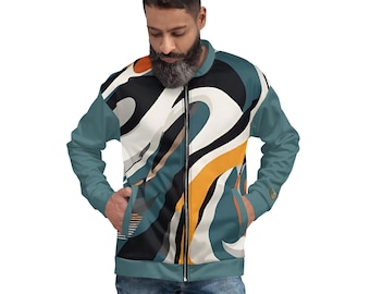 Green Designer Pattern Eternal Agape Men's Bomber Jacket