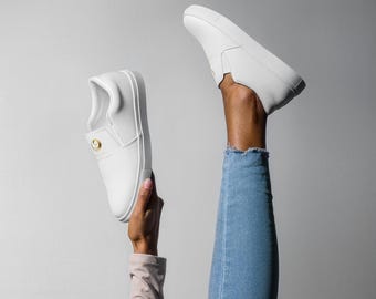 White Chaitanya Abara Women’s Slip-On Canvas Shoes
