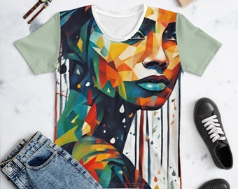 Camiseta colorida "Lady in Rain Forest" Chaitanya Abara para mujer