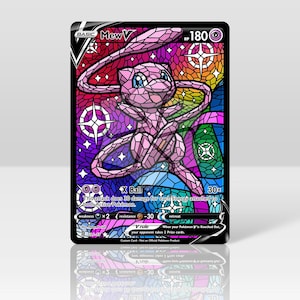 Mew V - Stained Glass - Benutzerdefinierte holografische & strukturierte Karte