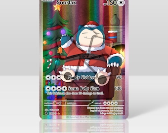 Snorlax Claus - Tarjeta holográfica y texturizada personalizada
