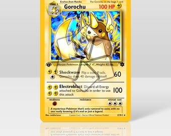 1999 1st Edition Raichu Holographic Shadowless Pokemon Proxy Card