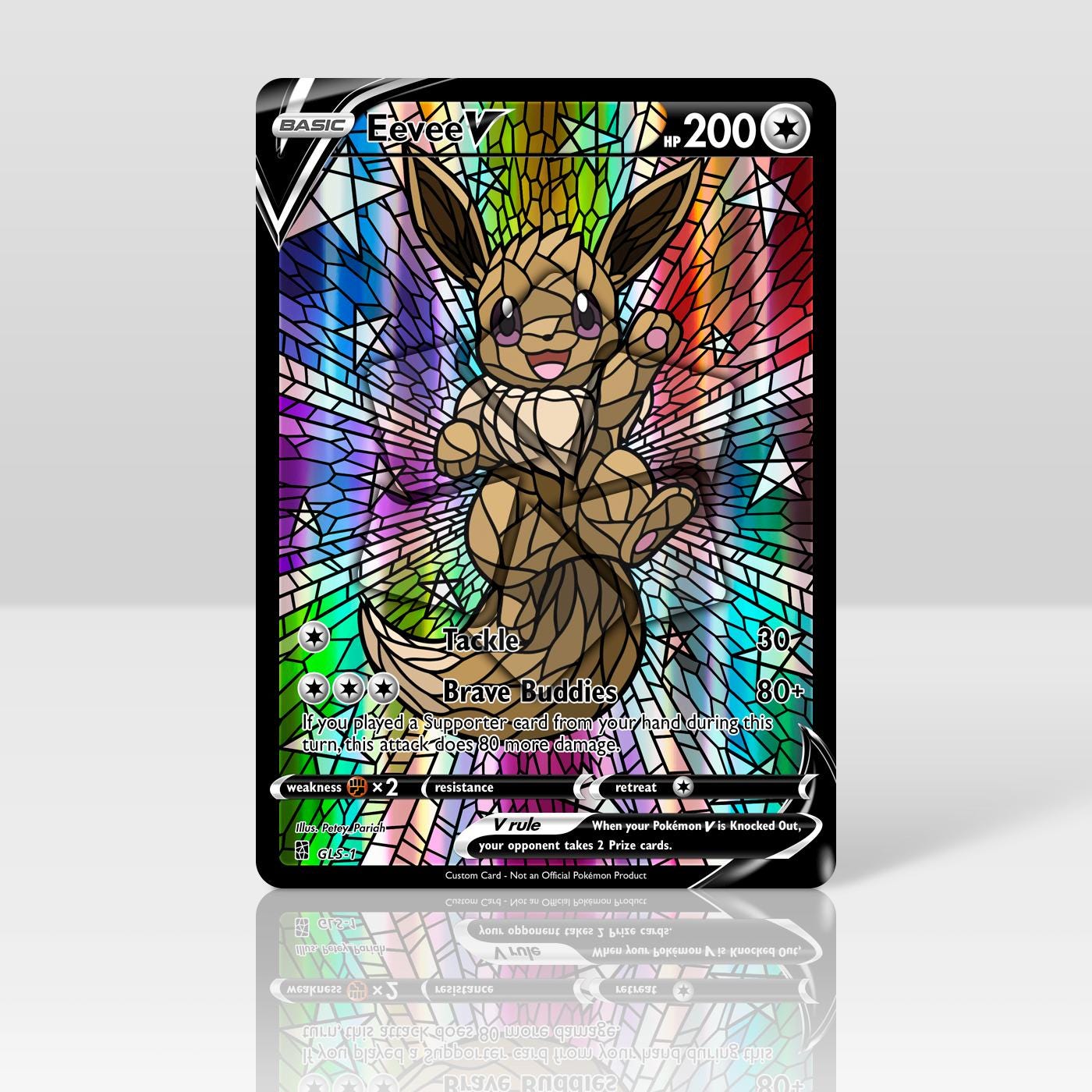 pokemon card stained glass Entei Raikou Suicune glas in lood / Aangepaste holografische Pokémon-k –  MarinkiArt main image 1