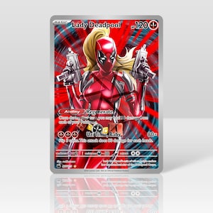 Lady Deadpool - Carte holographique et texturée personnalisée