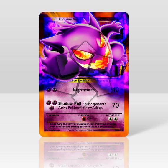 Gengar Halloween - Custom Holographic Card - Etsy Israel