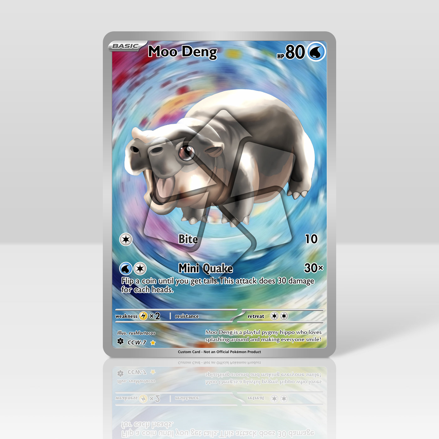 moo deng pokemon card Moo Deng Birthday Card – Modern Legend, LLC main image 1