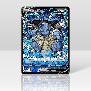 Blastoise V - Stained Glass - Custom Holographic & Textured Card