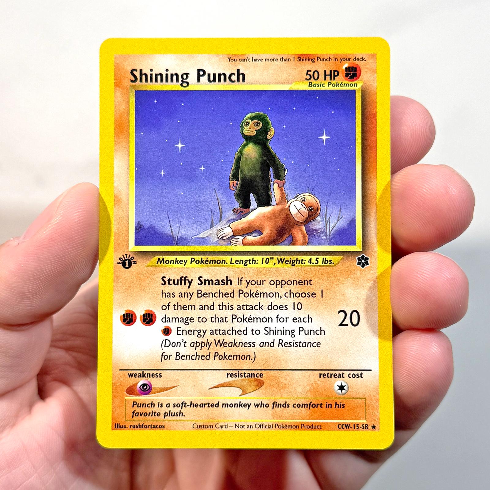 Punch Monkey - Custom Holographic Card - Etsy