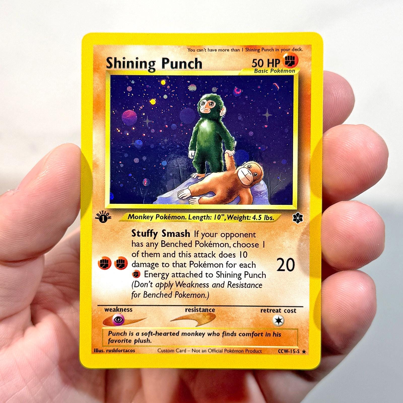 Punch Monkey - Custom Holographic Card - Etsy