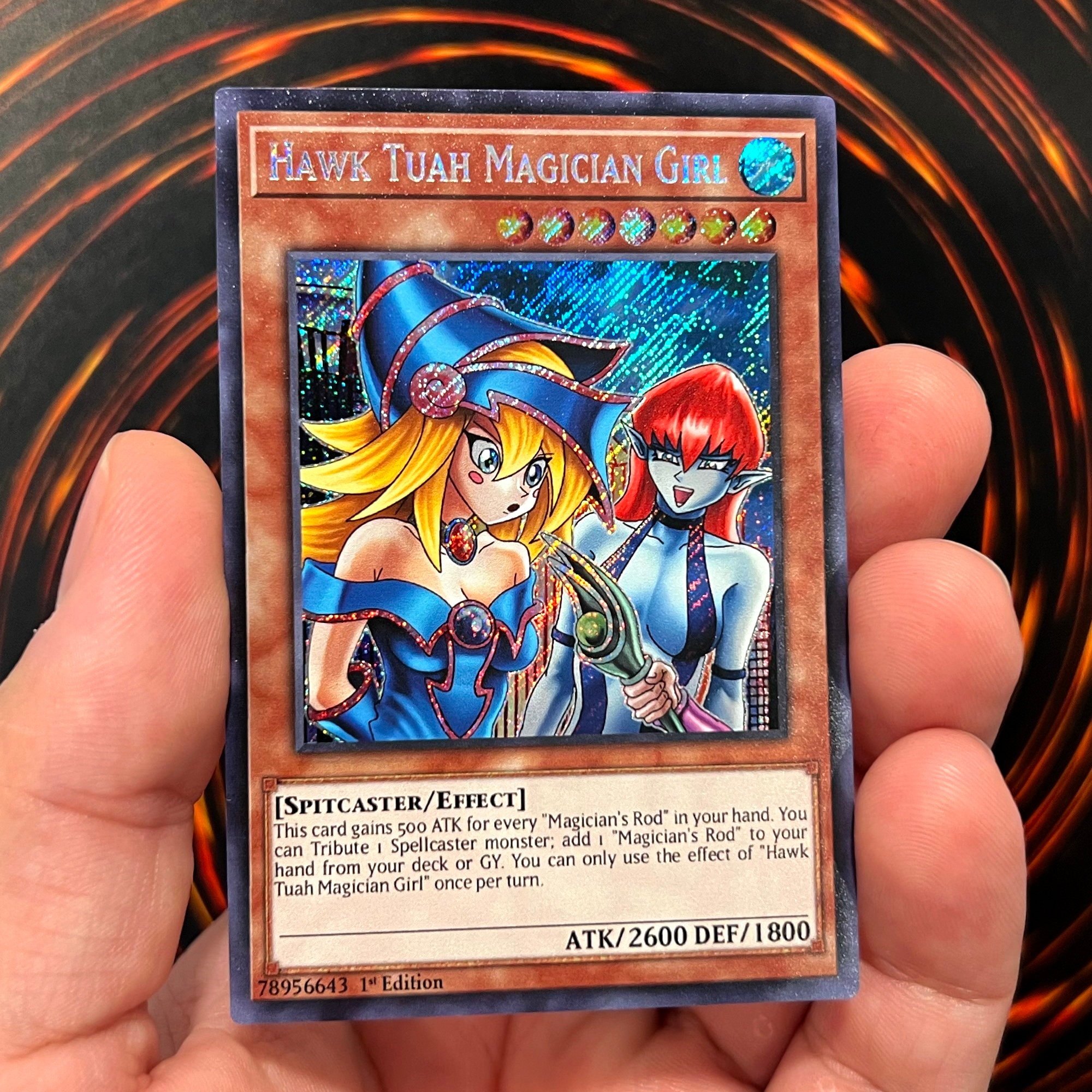Hawk Tuah Magician Girl - Custom Holographic Card