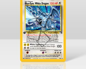 Blue Eyes White Dragon - Yu-gi-oh X Pokemon Card - Japanese Version - Holographic - Proxy - High Quality - Collectible Card - Etsy Blue Eyes White Dragon - Yu-gi-oh X Pokemon Card - Japanese Version - Holographic - Proxy - High Quality - Collectible Card - Etsy
