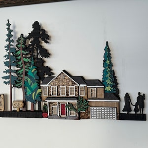 Customized Laser Cut Multilayered House | realtor home closing gift | Christmas anniversary gift | unique housewarming art | wedding | 3D