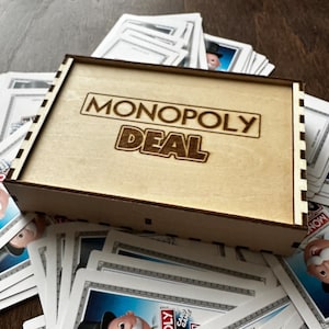 Monopoly Deal Card Game Laser Engraved Custom Card Game Box for Family Game Night!
