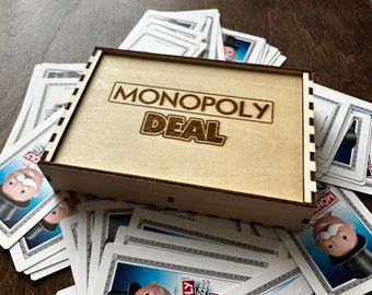 Monopoly Deal Card Game Laser Engraved Custom Card Game Box for Family Game Night!