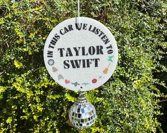 Taylor Swift Inspired Car Hanging Ornament with Dangling Disco Ball - Taylor Swift Gift Ideas!