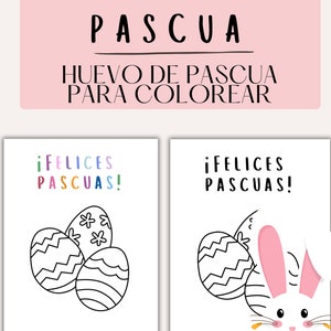 Easter Coloring Sheet, Spanish Easter Game, Huevo De Pascua Para Colorear