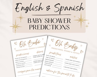 Ricordo dei consigli sulle previsioni del bambino in inglese e spagnolo, download stampabile