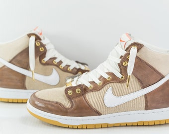 Custom Nike Dunk Hi High - Belgian Chocolate Gold - RAREST EVER Dunk Jordan Air Force 1 made-to-order