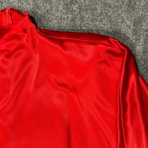 Vintage Red Satin Long Dress Long Sleeves Women's… - image 2