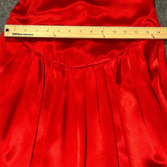 Vintage Red Satin Long Dress Long Sleeves Women's… - image 6