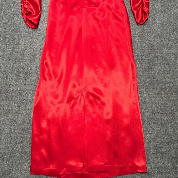 Vintage Red Satin Long Dress Long Sleeves Women's… - image 5