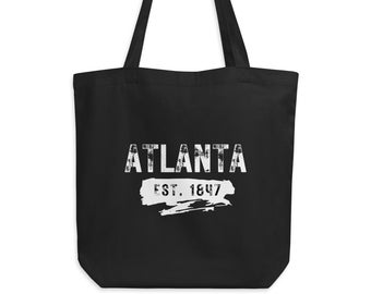 Atlanta Distressed Font Organic Eco Tote Bag