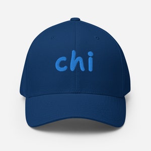 Chicago Embroidered 3D Puff Flex Twill Hat (Blue Text)