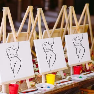 Paint and Sip Canvas - Nude Female | Sexy Body Art Drawing | DIY Ladies