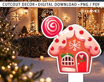 CUTOUT Gingerbread House Christmas Prop Cutout Christmas Decorations Christmas Gingerbread House Cutout Christmas Decor LifeSize Big Cutout