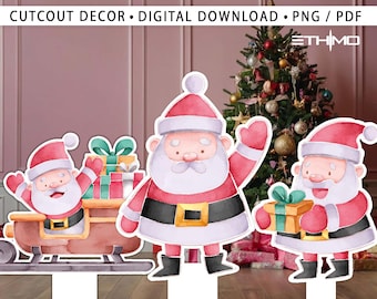 CUTOUT Santa Christmas Prop Cutout Christmas Decorations Christmas Santa Claus Cutout Christmas Decor LifeSize Big Cutout