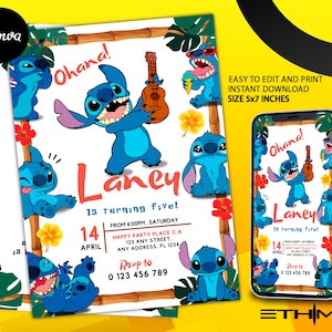 Stitch 626 Birthday Invitation | Stitch Party | Stitch Party Invite | Beach party Invite | Birthday Pool Party Invite | Digital Invitation
