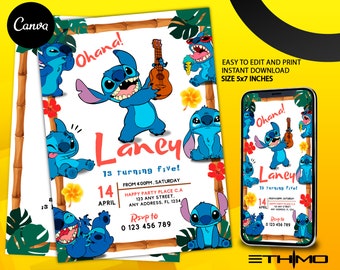 Stitch 626 Birthday Invitation | Stitch Party | Stitch Party Invite | Beach party Invite | Birthday Pool Party Invite | Digital Invitation