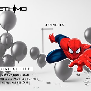Spiderman Cutout, Big Decor, Party Decorations, Birthday Prop, Yard Sign, Standee, Centerpiece, Kids Party Decor, Digital File image 2