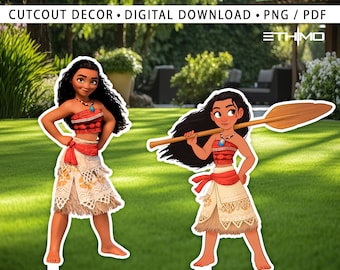Moana Cutout, Moana Cutout Decor, Moana Party Decoration, Moana Theme Party, Birthday Party Stand Up Prop, Digital Download