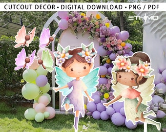 fairy Cutout, fairy Big Decor, Party Decorations, Birthday Prop, Yard Sign, Standee, Centerpiece, Kids Party Decor, Fairy Digital File